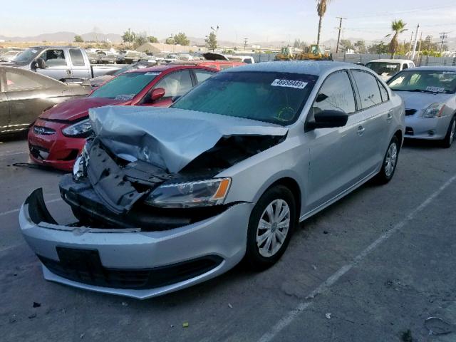 3VW2K7AJ2BM040614 - 2011 VOLKSWAGEN JETTA BASE SILVER photo 2