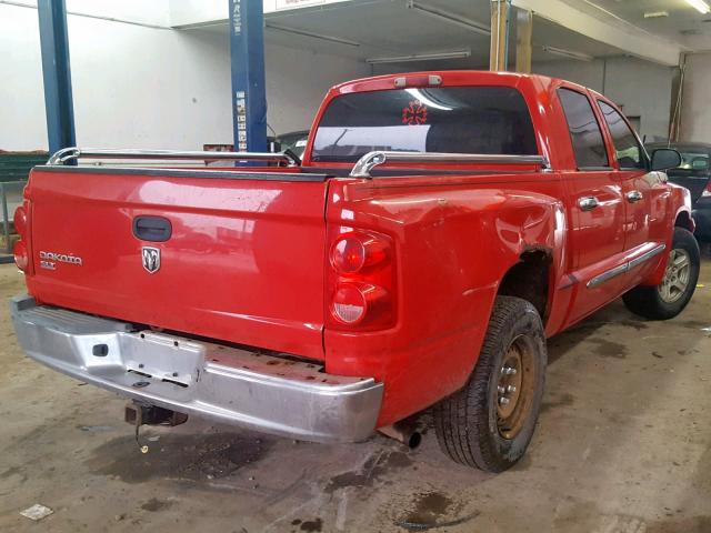 1D7HE48K86S521147 - 2006 DODGE DAKOTA QUA RED photo 4