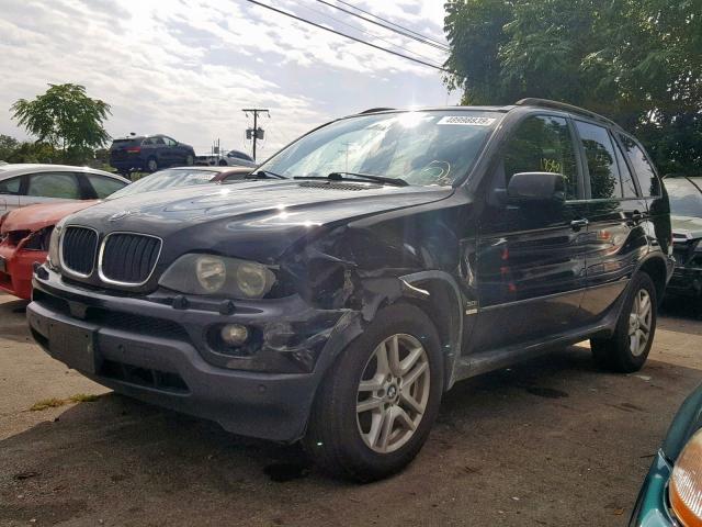 5UXFA13585LY21887 - 2005 BMW X5 3.0I BLACK photo 2