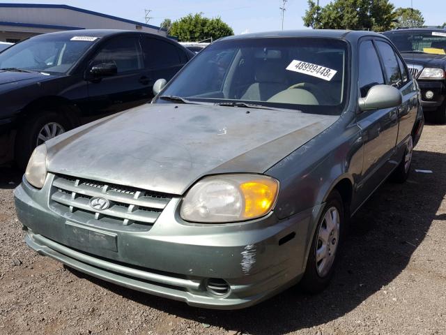 KMHCG45C93U466277 - 2003 HYUNDAI ACCENT GL GREEN photo 2