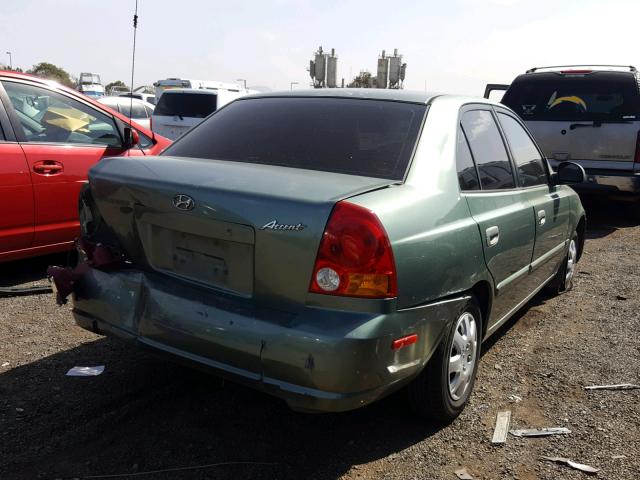 KMHCG45C93U466277 - 2003 HYUNDAI ACCENT GL GREEN photo 4