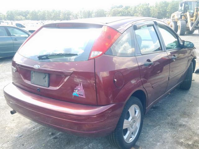 1FAHP37N77W325789 - 2007 FORD FOCUS ZX5 MAROON photo 4