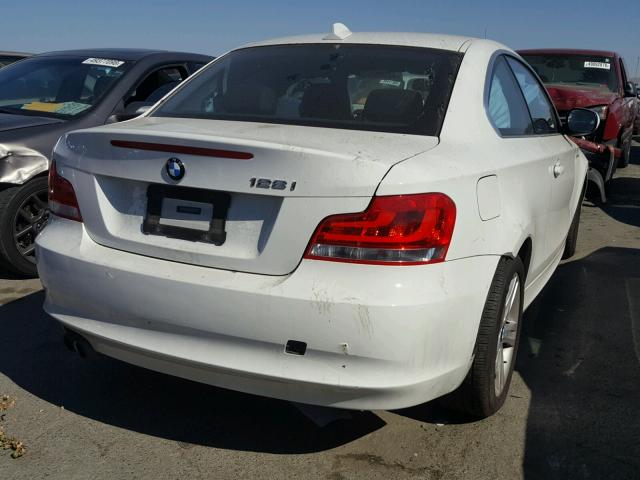 WBAUP9C53DVS94735 - 2013 BMW 128 I WHITE photo 4