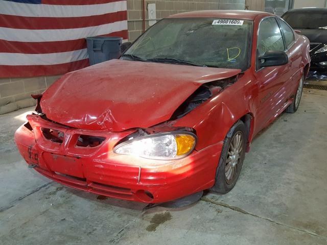 1G2NE12E4XM910425 - 1999 PONTIAC GRAND AM S RED photo 2