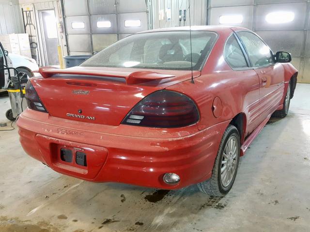 1G2NE12E4XM910425 - 1999 PONTIAC GRAND AM S RED photo 4