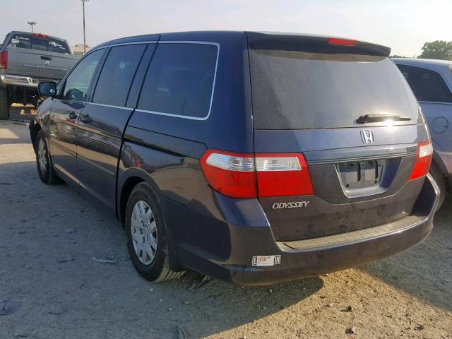 5FNRL38286B061080 - 2006 HONDA ODYSSEY LX BLUE photo 3