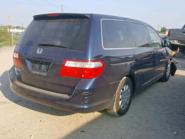 5FNRL38286B061080 - 2006 HONDA ODYSSEY LX BLUE photo 4