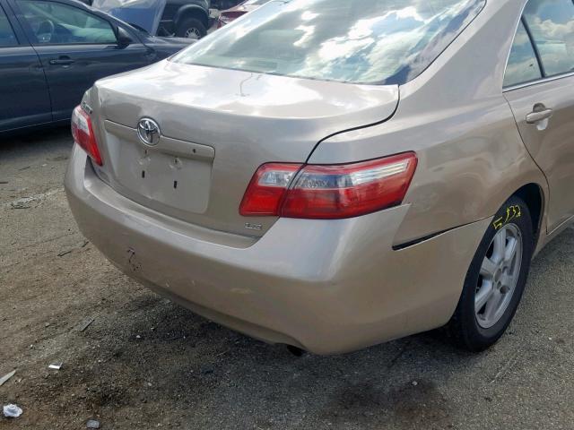 4T1BE46K57U605186 - 2007 TOYOTA CAMRY NEW GOLD photo 9