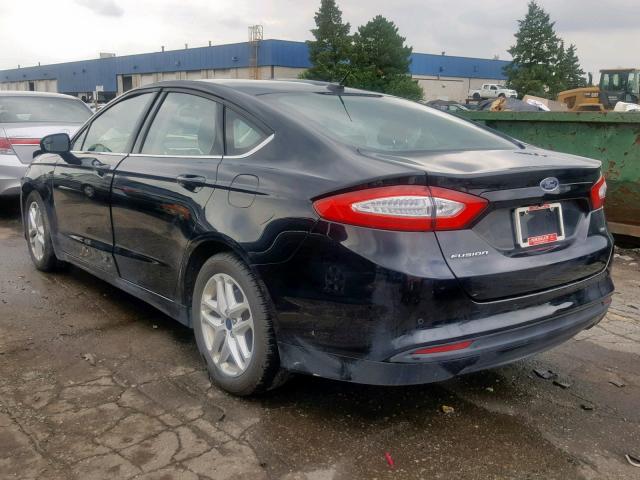 1FA6P0H79G5102892 - 2016 FORD FUSION SE BLACK photo 3