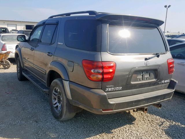 5TDBT48A34S220756 - 2004 TOYOTA SEQUOIA LI GRAY photo 3