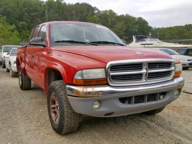 1D7HG48N74S627123 - 2004 DODGE DAKOTA QUA RED photo 1