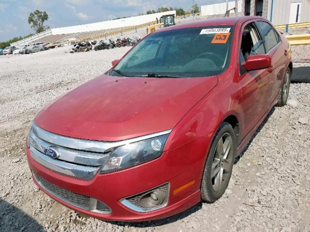 3FAHP0KC8AR349145 - 2010 FORD FUSION SPO RED photo 2