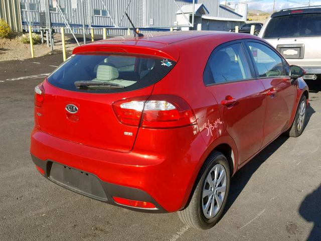 KNADM5A30D6110400 - 2013 KIA RIO LX RED photo 4