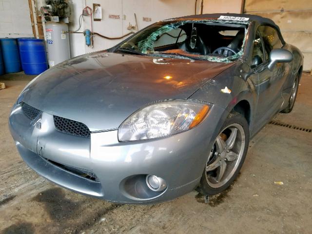 4A3AL35T87E009488 - 2007 MITSUBISHI ECLIPSE SP GRAY photo 2