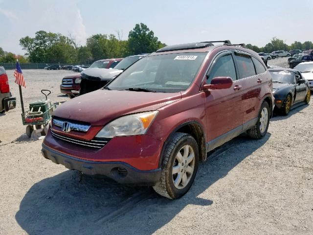 JHLRE38779C013662 - 2009 HONDA CR-V EXL MAROON photo 2