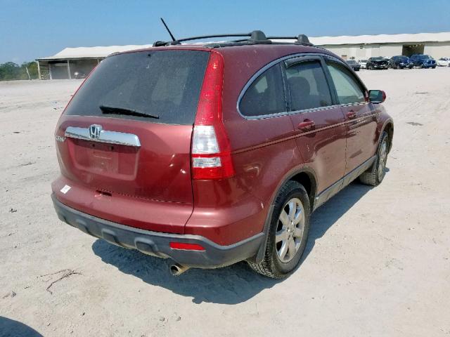 JHLRE38779C013662 - 2009 HONDA CR-V EXL MAROON photo 4