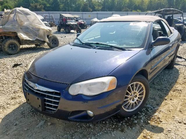 1C3EL55R24N119862 - 2004 CHRYSLER SEBRING LX BLUE photo 2