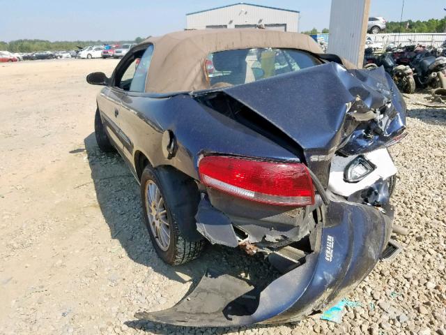 1C3EL55R24N119862 - 2004 CHRYSLER SEBRING LX BLUE photo 3