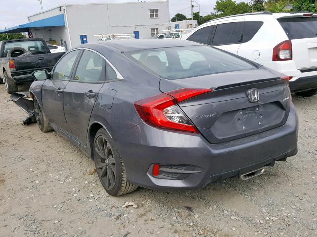 2HGFC2F89KH556687 - 2019 HONDA CIVIC SPOR GRAY photo 3