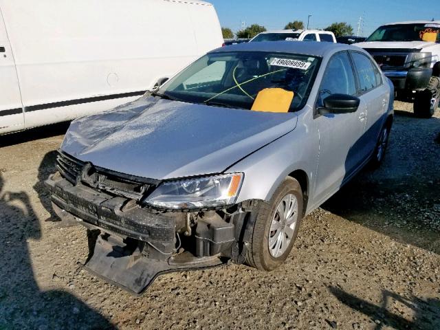 3VW2K7AJ1EM354016 - 2014 VOLKSWAGEN JETTA BASE 银色 照片 2