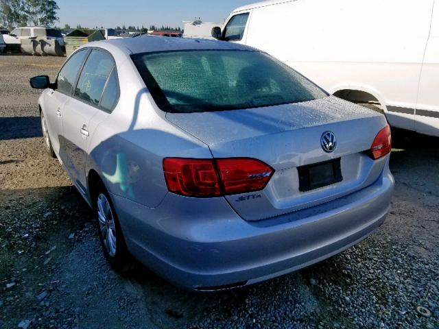 3VW2K7AJ1EM354016 - 2014 VOLKSWAGEN JETTA BASE 银色 照片 3