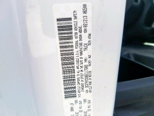 3C6TRVDG9EE117203 - 2014 RAM PROMASTER 白色 照片 10