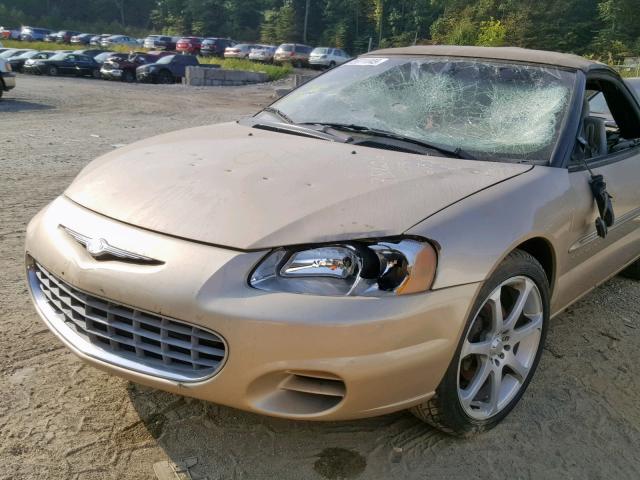 1C3EL45U81N679881 - 2001 CHRYSLER SEBRING LX GOLD photo 9