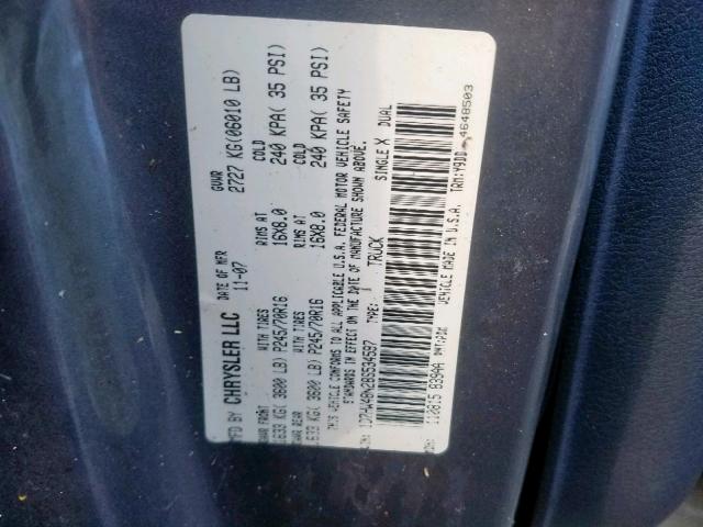 1D7HW48N28S534597 - 2008 DODGE DAKOTA QUA GRAY photo 10