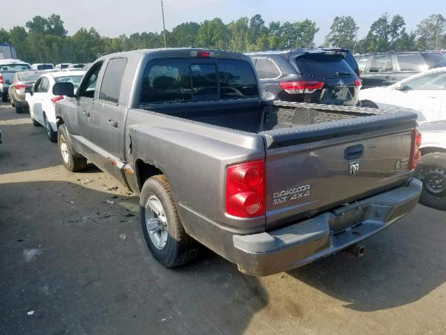 1D7HW48N28S534597 - 2008 DODGE DAKOTA QUA GRAY photo 3