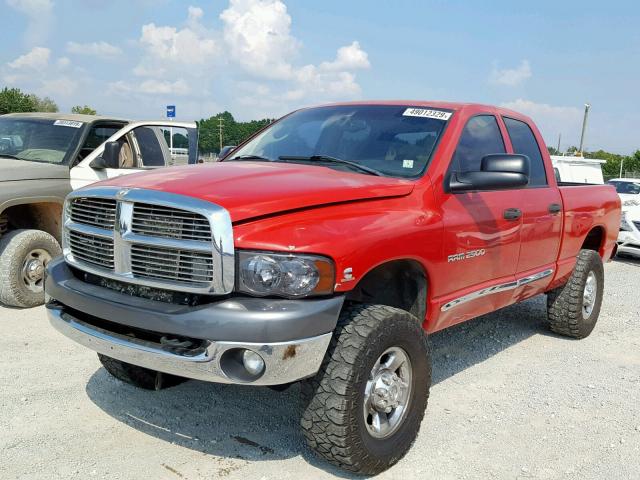 3D7KS28C95G711072 - 2005 DODGE RAM 2500 S წითელი ფოტო 2
