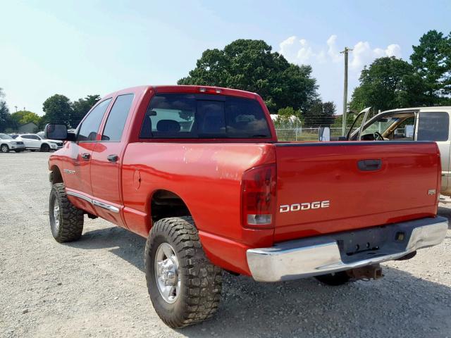 3D7KS28C95G711072 - 2005 DODGE RAM 2500 S წითელი ფოტო 3