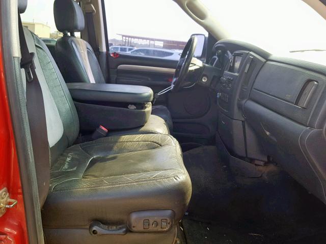 3D7KS28C95G711072 - 2005 DODGE RAM 2500 S წითელი ფოტო 5