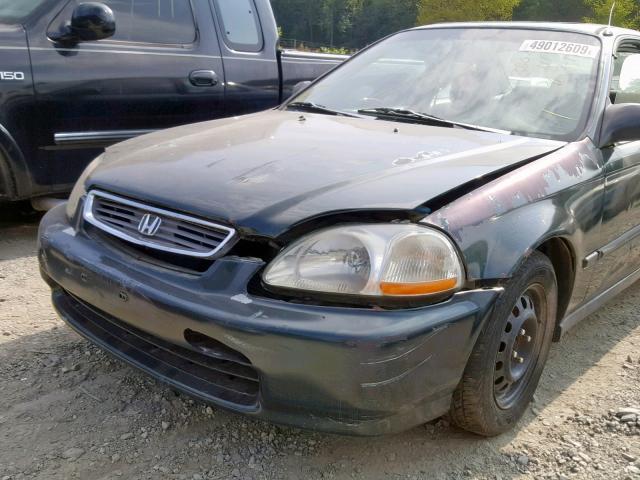 1HGEJ6225WL039633 - 1998 HONDA CIVIC DX GREEN photo 9