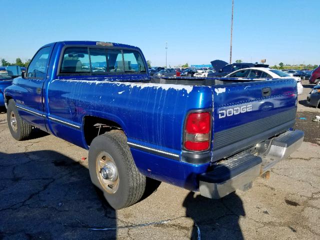 1B7KC26Z9VJ526470 - 1997 DODGE RAM 2500 BLUE photo 3