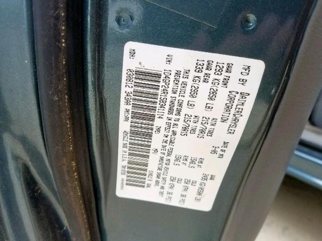 1D4GP24R15B341114 - 2005 DODGE GRAND CARA BLUE photo 10