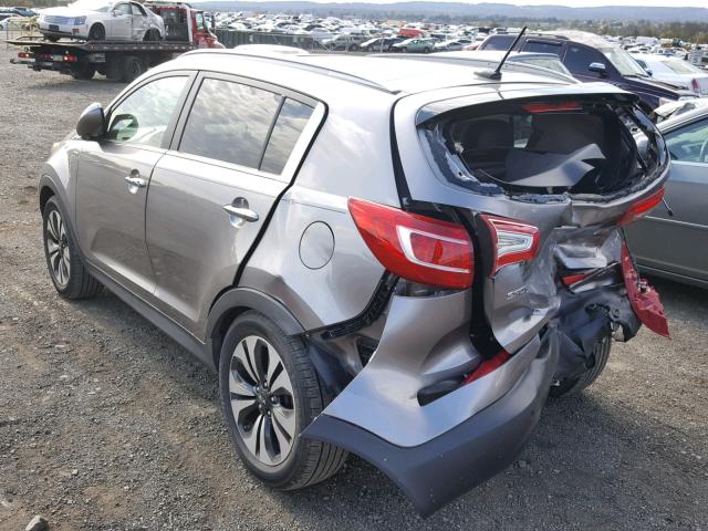 KNDPCCA66C7176119 - 2012 KIA SPORTAGE S GRAY photo 3