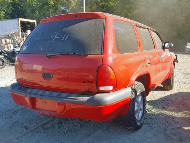 1B4HS28N0YF148793 - 2000 DODGE DURANGO RED photo 4