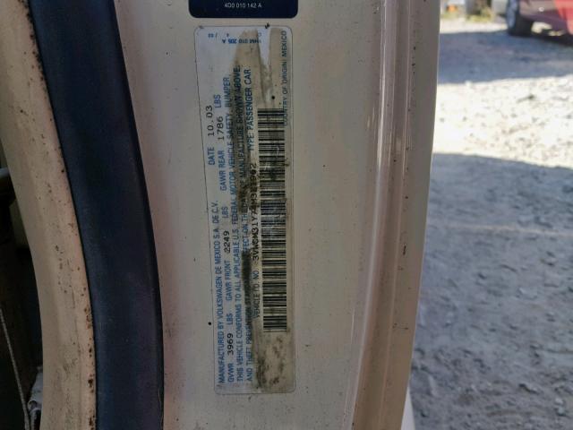 3VWCM31Y74M321962 - 2004 VOLKSWAGEN NEW BEETLE 黄色 照片 10