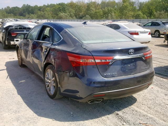 4T1BK1EB3EU126626 - 2014 TOYOTA AVALON BAS BLUE photo 3