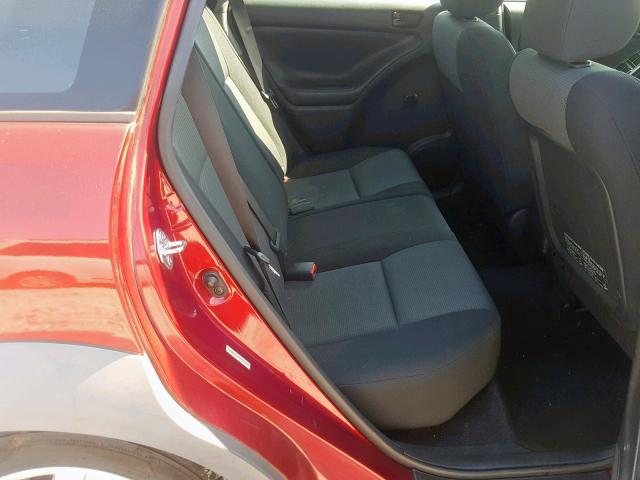 5Y2SL65857Z440562 - 2007 PONTIAC VIBE RED photo 6