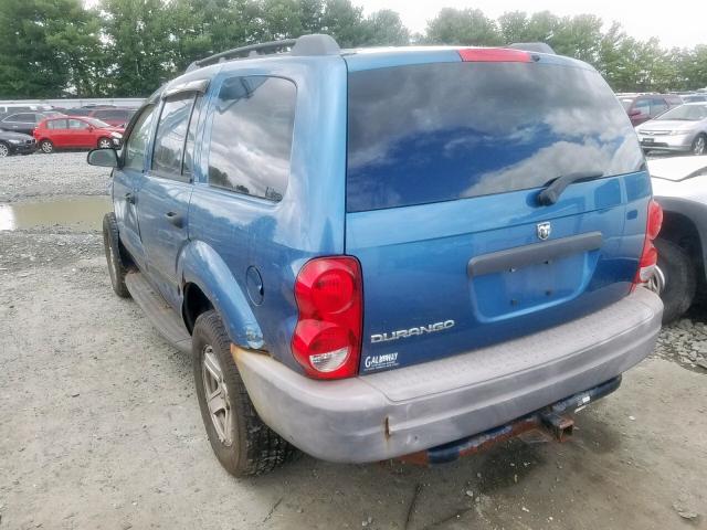 1D4HB38N35F529268 - 2005 DODGE DURANGO ST BLUE photo 3