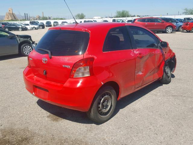 JTDJT923785139936 - 2008 TOYOTA YARIS RED photo 4