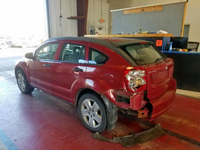 1B3HB48B47D248590 - 2007 DODGE CALIBER SX RED photo 3