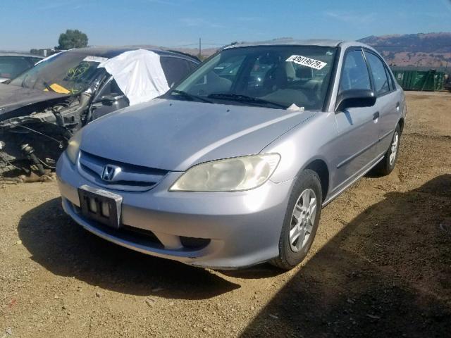 2HGES16334H537035 - 2004 HONDA CIVIC DX V SILVER photo 2