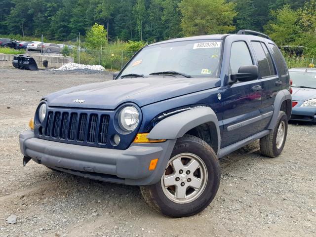 1J4GL48K65W683369 - 2005 JEEP LIBERTY SP BLUE photo 2