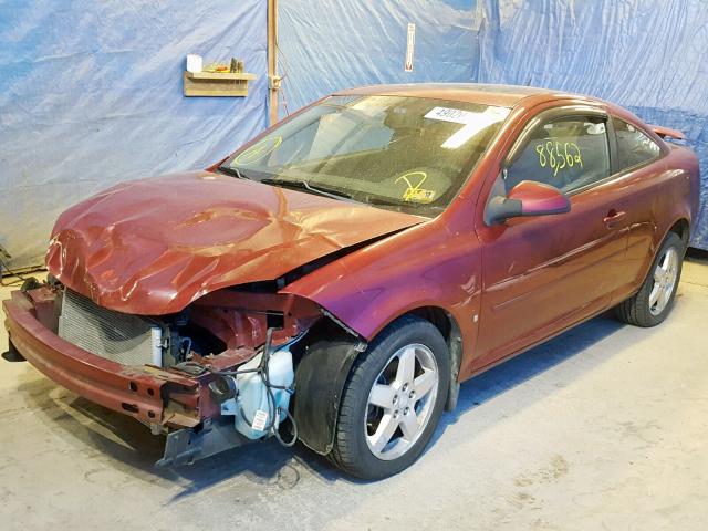 1G1AT18H597158407 - 2009 CHEVROLET COBALT LT BURGUNDY photo 2