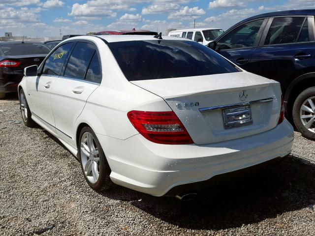 WDDGF4HB5CR240323 - 2012 MERCEDES-BENZ C 250 WHITE photo 3