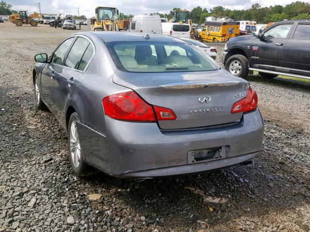 JN1CV6AR4BM412368 - 2011 INFINITI G37 GRAY photo 3