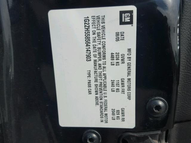 1G2ZH558564147903 - 2006 PONTIAC G6 GT BLACK photo 10