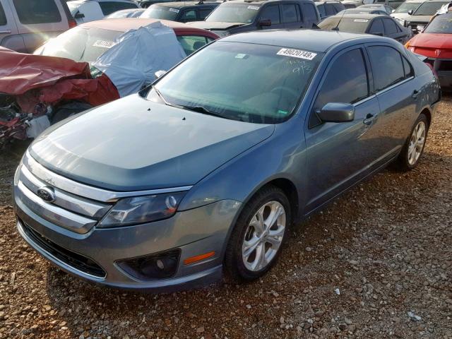 3FAHP0HA2CR274483 - 2012 FORD FUSION SE TEAL photo 2